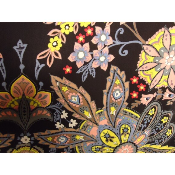 Ann Taylor LOFT Knee Length Black Colorful Floral Print Dress BOHO Chic Size XS - Picture 4 of 12